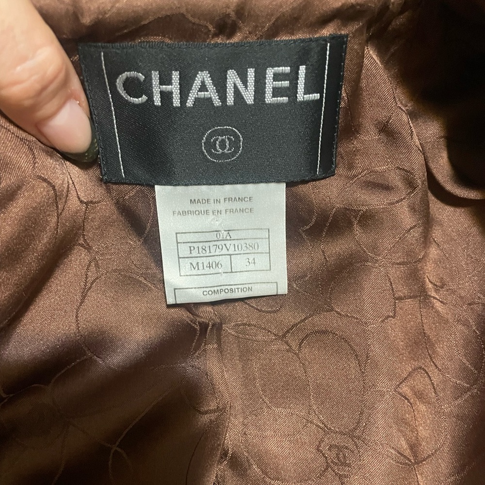 Chanel suit set fall 2001 , cropped jacked high waist shirt size 34 tweed - Picture 9 of 17